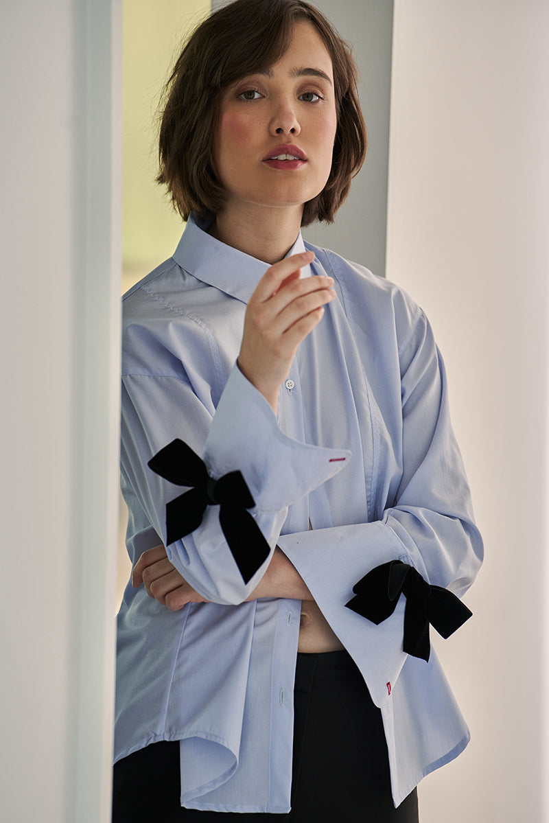 POETx-rilke-velvet-bow-tuxedo-shirt-chambray